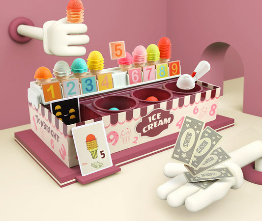 WOOHOO....NOW PLAY AND LEARN AT SAME TIME WITH ICE CREAM MATH PLAY SET KITCHEN TOYS.